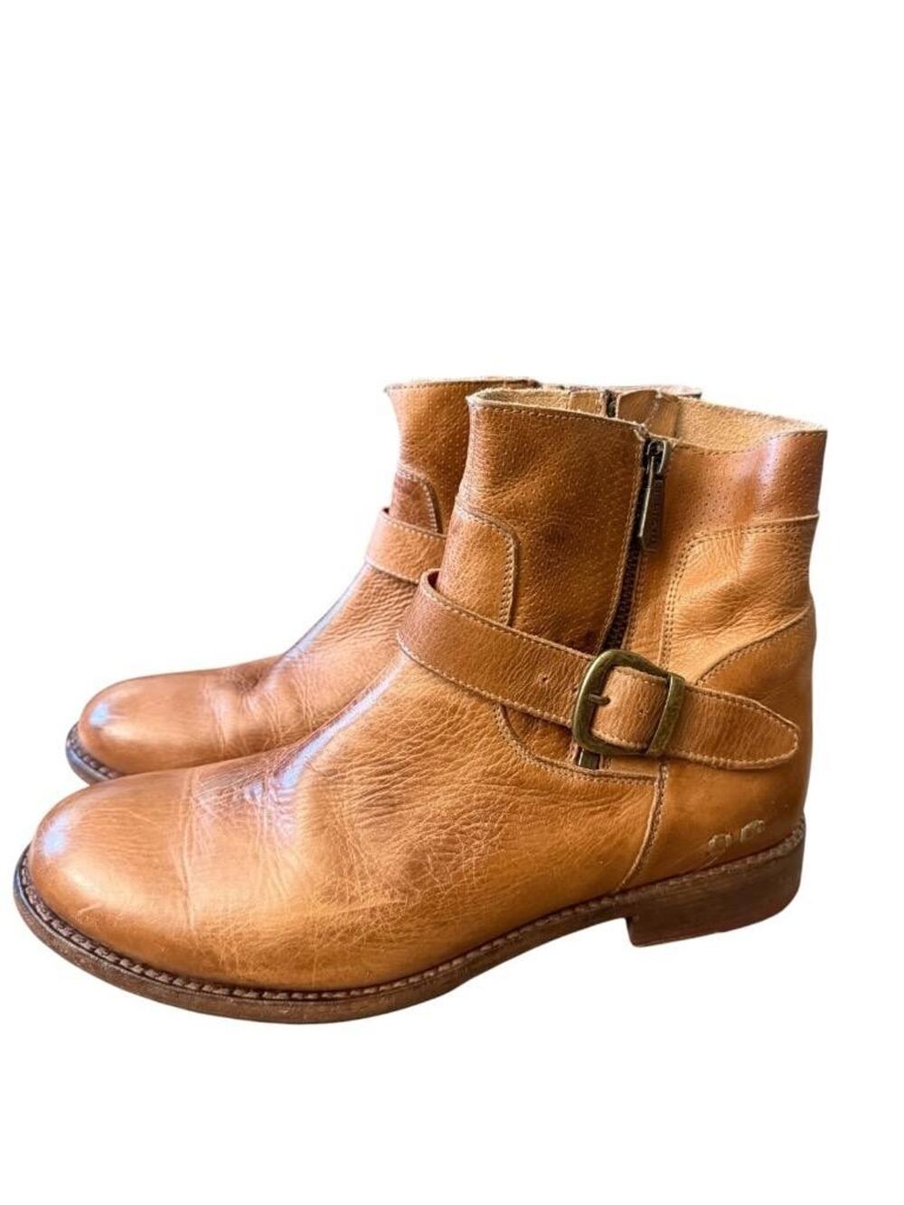 Bed Stu Becca Moto Bootie Tan Leather Women size 11